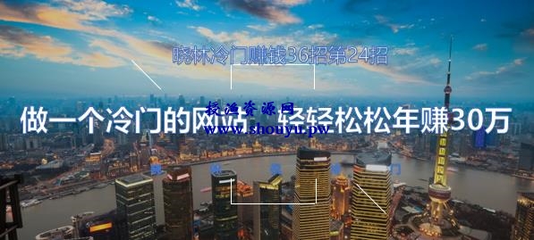 晓林冷门赚钱36招第24招做一个冷门网站，轻轻松松年赚30万【视频课程】