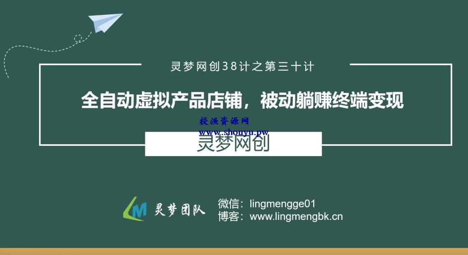 授渔资源38计之第三十计：全自动虚拟产品店铺，被动躺赚终端变现