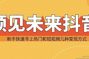 预见未来抖音新手实战操作，快速寻上热门和变现方式（共14节视频）