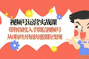 狼叔视频号运营实战课，带你深度入手微信视频号1.0，从0粉丝开始快速涨粉变现