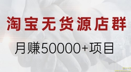 淘宝无货源店群月赚50000+项目，选品，上架，引流